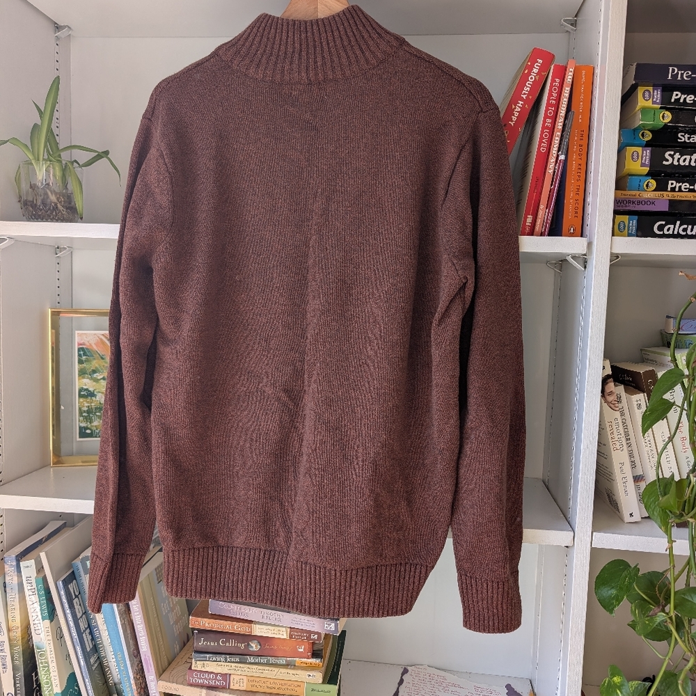 Dockers Men's Brown 100% Cotton 1/4 Zip Pullover Sweater Size Medium - Picture 7 of 7